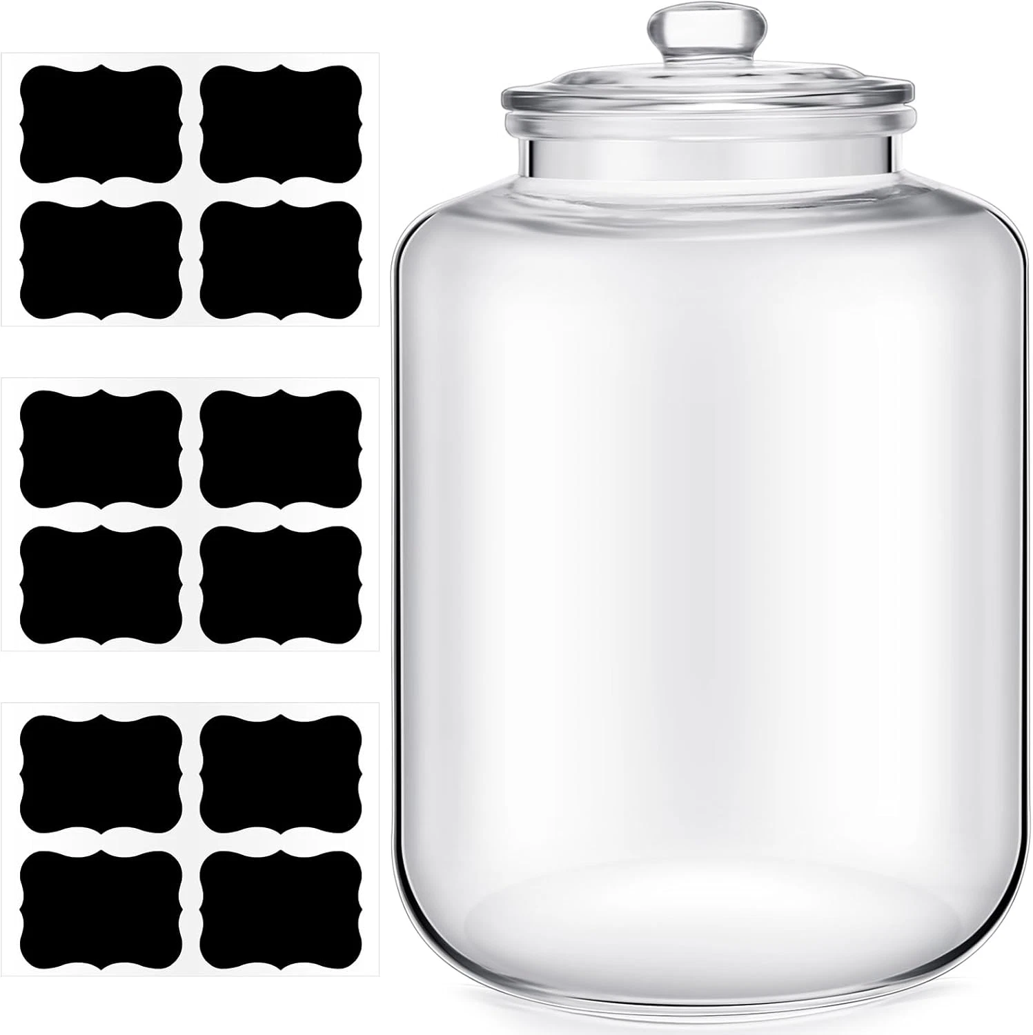 4 Gallon Glass Cookie Jar with Lid - Airtight Food Storage Canister