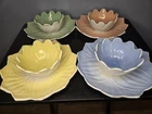 RARE Vintage MCM Anchor Hocking/Fire King 8 Piece Set 4 Bowls+4 Plates Pastels