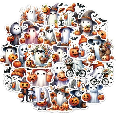 50pcs Halloween Pumpkin Ghost Stickers Diy Scrapbook Decals for Phone Laptop
