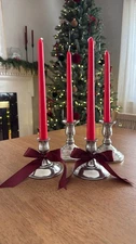 Set of 4 Pewter candle holders. Preisner Pewter 2096 and kirk Stieff P113-30. 