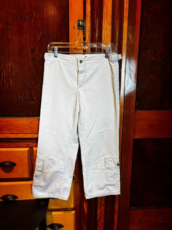 Vintage Lee Dungarees Khaki Cargo Capris 29" Waist