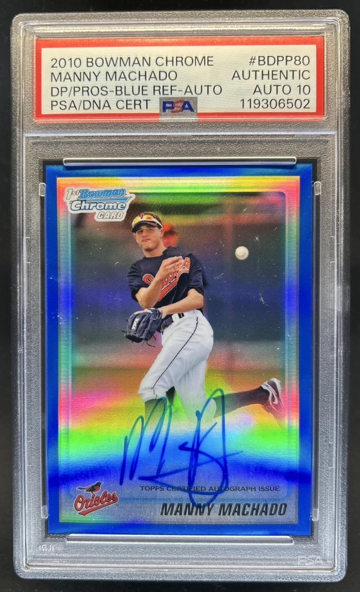 Manny Machado 2010年ルーキー直書き直筆サインカード Topps Bowman Manny Machado 2010 Season Baseball Sports Trading Cards