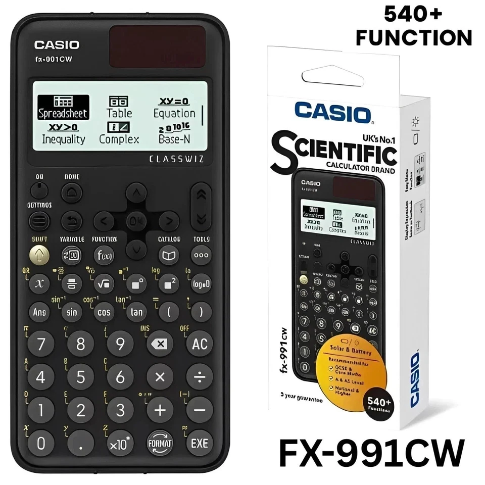Casio FX-991CW Advanced Scientific Calculator A/AS Level Maths 540+ Funcs