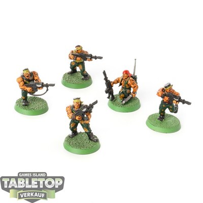 Astra Militarum - 5x Catachan Jungle Fighters - bemalt
