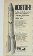 Vostok Rocket Plastic Model Kit Advertisement Space Race Build MPC 1960s Vintage