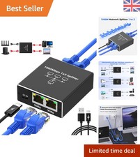 Compact Ethernet Switch 1 to 3 - Gigabit RJ45 Network Splitter with USB-C Power