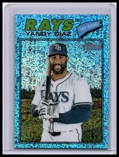 2026 Topps Heritage Chrome Blue Sparkle SP #47 Yandy Diaz Tampa Bay Rays