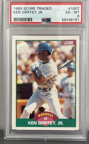 Ken Griffey Jr. Score Traded Rookie Card #100T Seattle Mariners, PSA 6 EX-MT