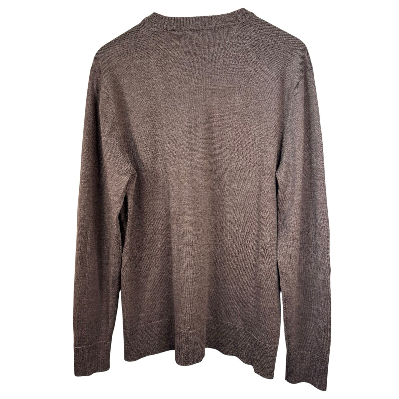 Smartwool Mens Kiva Ridge V-Neck Sweater Size Medium Taupe Brown Relaxed Fit