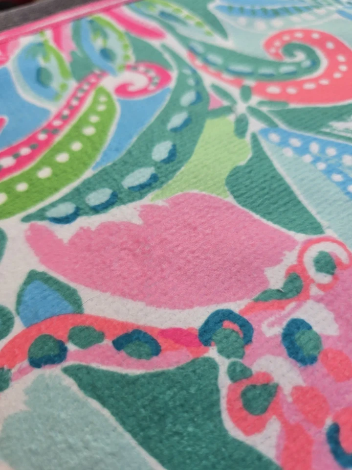 "Toalla de playa Lilly Pulitzer rosa verde azulado microfibra de gran tamaño 40""x72"" tropical" Foto 2 de 4