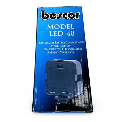 Bescor LED-40 Compact Broad Beam 36 Bulb LED Video Light with Side Arm Bracket