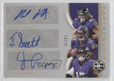 2018 Panini Limited Gold Spotlight 14/25 Hayden Hurst Jaleel Scott Auto 04uh