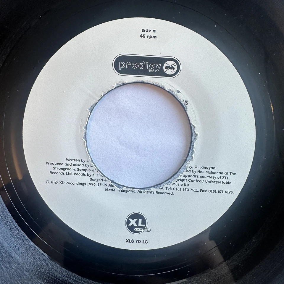 The Prodigy – Firestarter - Vinyl 7" Jukebox Promo Single UK Import - VG+ - Image 2 of 2