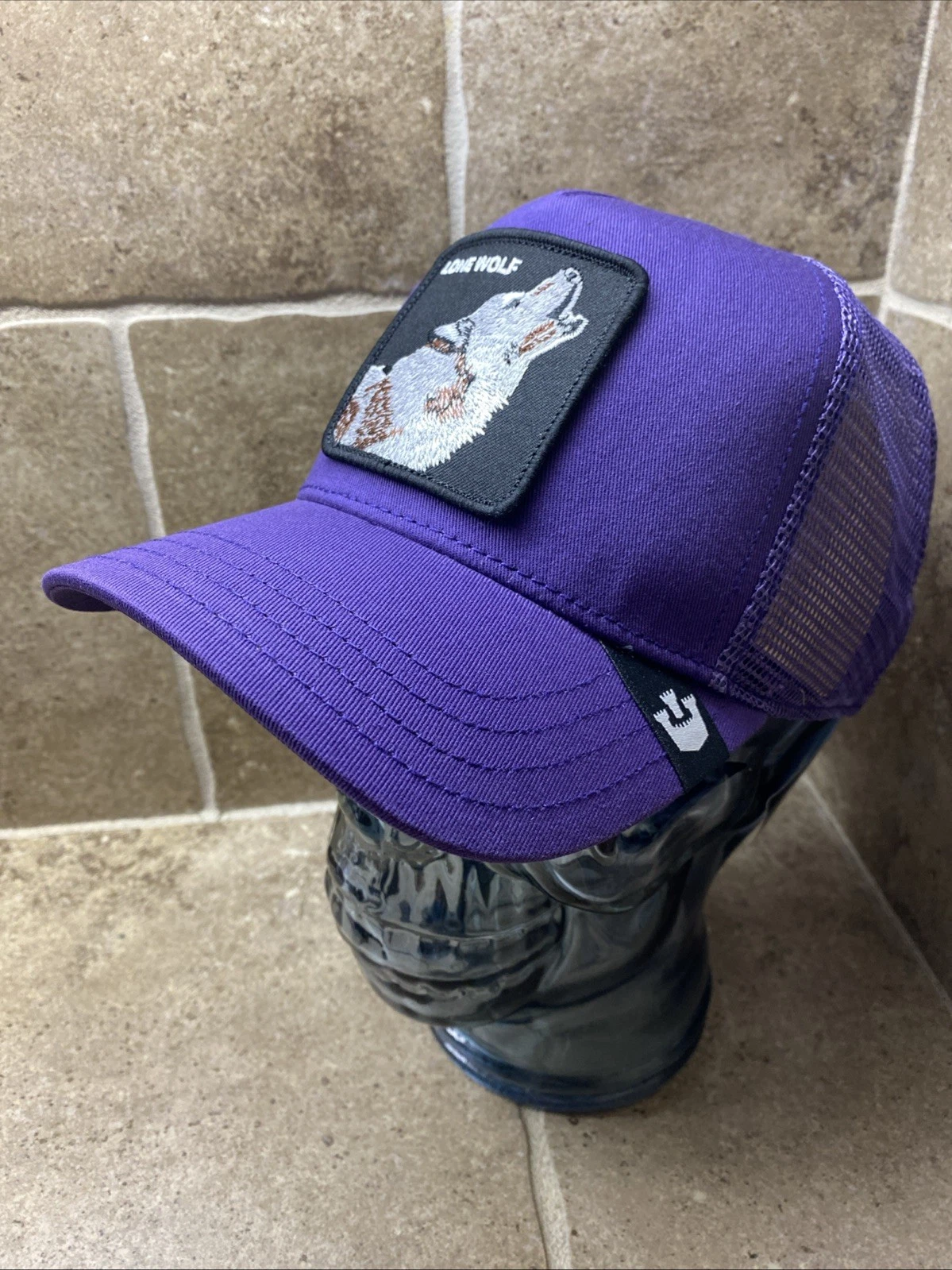 Goorin Bros LONE WOLF The Farm Trucker Adjustable Snapback Hat Purple RARE!