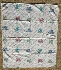 Vintage 80  s Teddy Bear Baby Receiving Blanket Riegel