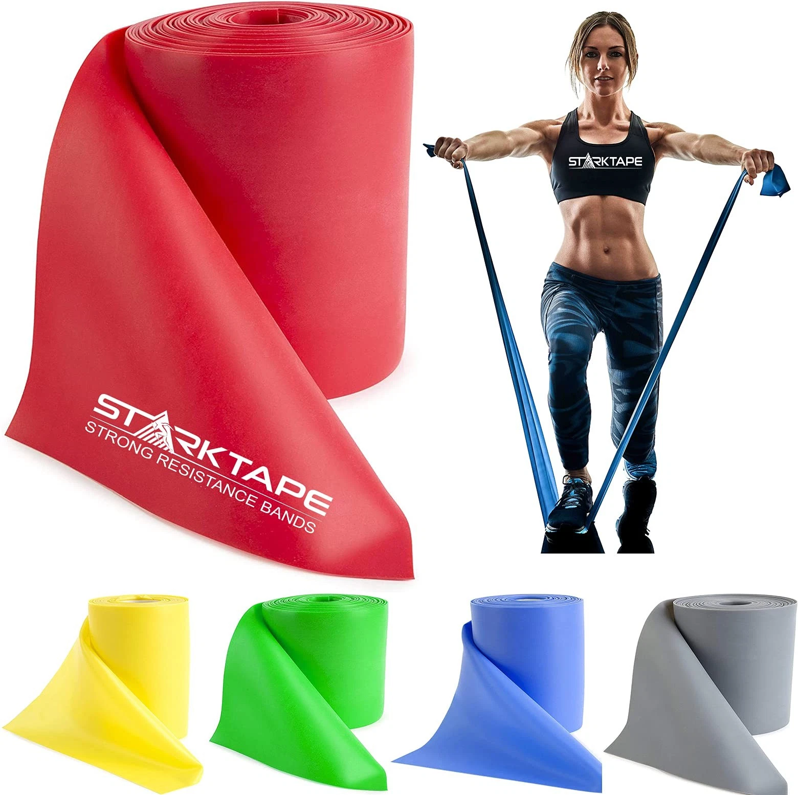 Resistance Bands Bulk 16 Yard Non-Latex Professional Elastic Exercise Fitness...