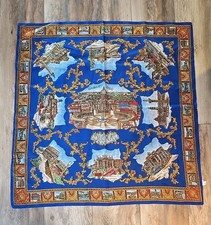 Vintage 2000 SOUVENIR ROMA Scarf 30x31 Blue