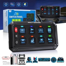 8 Gang Switch Panel Blue Toggle On-Off Circuit Control Relay System 12V/24V Boat