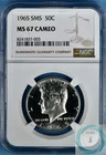 1965 SMS Kennedy Half Dollar NGC MS 67 CAMEO - Clean Cameo Contrast Beauty!