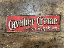 Insegna Targa Cavalier Creme Lamiera Originale Vintage Design Modernariato Rare