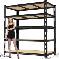 Storage Shelves Garage Shelving Units 5 Tier Metal Heavy Duty Adjustable Shelf