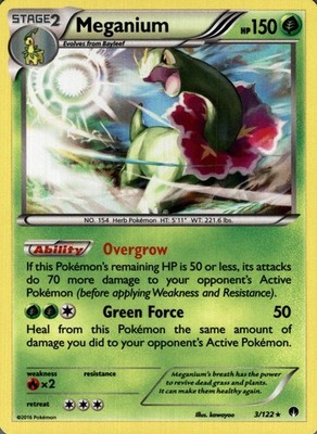 Meganium 3/122 Holo Rare BREAKpoint Pokemon Near Mint