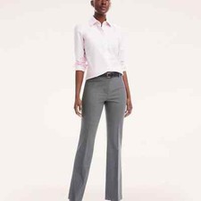 BROOKS BROTHERS 346 Womens The Essential BrooksStretch  Wool Trousers Gray 12
