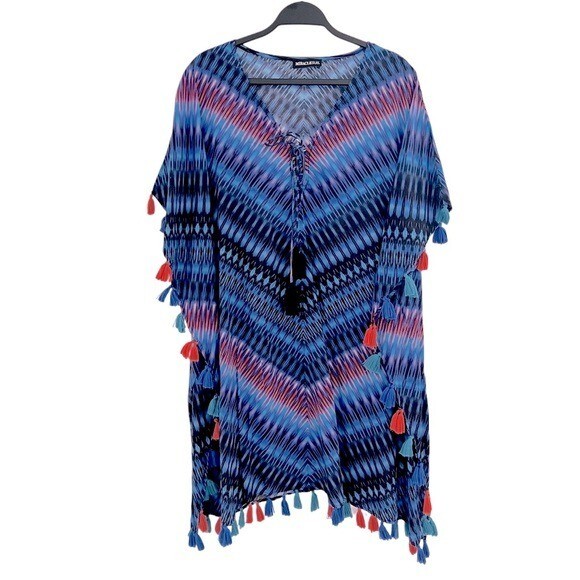 Miraclesuit Blue Patterned Marrakech Caftan Beach… - image 2