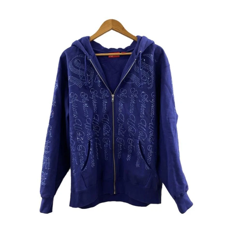 Sweat à capuche Supreme Strass UP délavé marine L coton FW21 rare