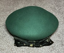 French Beret Hat Women s Classic Cadette Cap Green Black Bow Faux Pearl VTG
