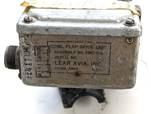 Lear Avia Aviation CMC-108 Servo Actuator Cowl Flap Drive Unit Aircraft - Foto 2 di 7