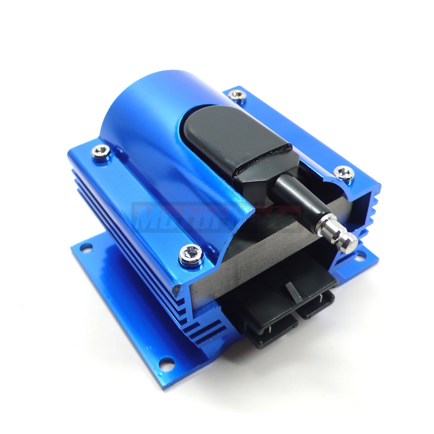 12 VOLT HEAVY DUTY External IGNITION COIL ECORE Blue Aluminum 50K 50,000 Volt eBay