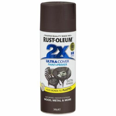 Rust-Oleum 340g 2X Ultra Cover Paint+Prime Satin Expresso Spray Paint