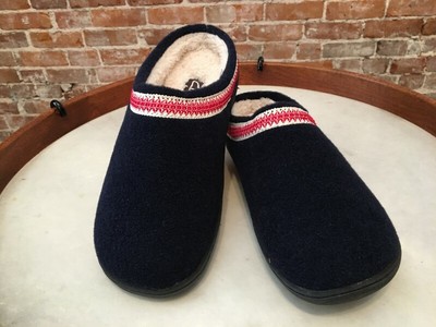 clarks navy blue mules