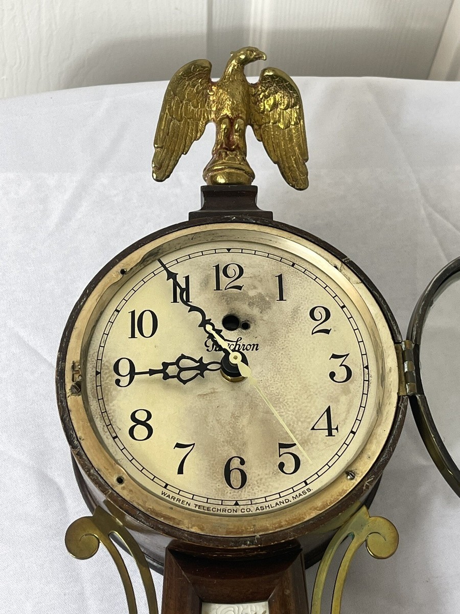 1920's GE Warren Telechron Miniature Banjo Wall Clock Swarthmore