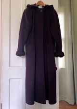 Vintage Mdp Mario Lopinto Size L Womens Wool Blend Long Purple Coat With Hood