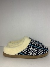 Deer Stags Men's Lodge Patterned Clog Slipper Navy White, US 9-10