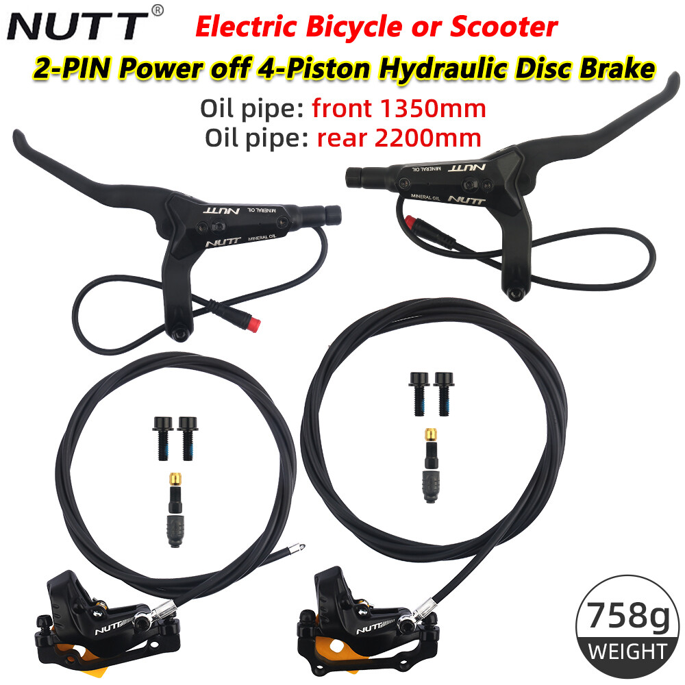 Hydraulic Disc Brakes For Electric Bicycle 4-Piston Hydraulic Disc ...