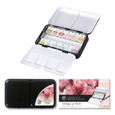 New Mungyo Professional Water Color Half Pan 12 Color Set Pastel MWPH-12PT