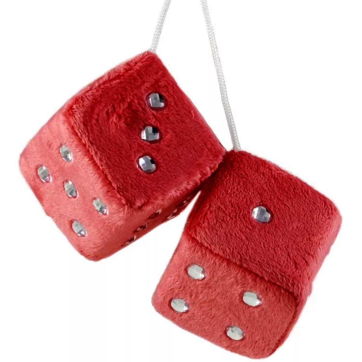 Red outlet fuzzy dice
