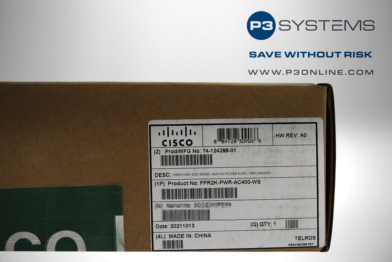 FPR2KPWRAC400 400W Power Supply for Cisco Firepower 2000 ** CISCO