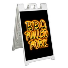BBQ PULLED PORK Signicade 24x36 Aframe Sidewalk Sign Banner Decal BARBEQUE