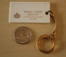 Standard Gas Oil Rosedale Service Center Minnesota Tag Keychain Key Ring #32174