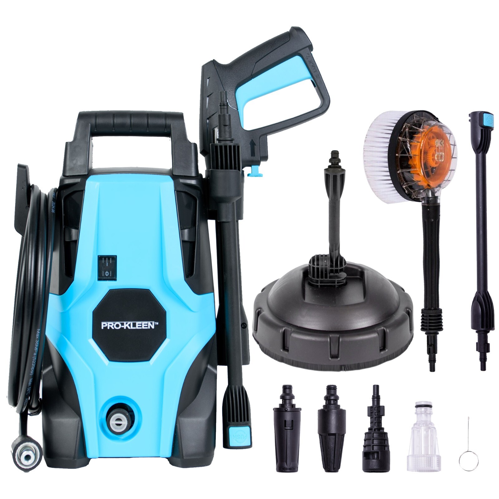 Pro-Kleen Electric Pressure Washer Car Garden Patio Cleaner Rotary Brush 105 Bar