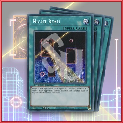 YuGiOh Night Beam SBC1-ENF14 Secret Rare x3 1st Edition Streets Battle City