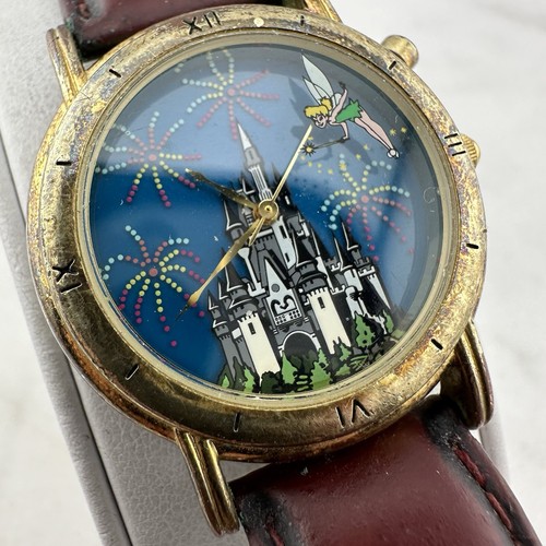 Disney Tinkerbell Watch Women Gold Tone Fireworks Light Up DS-525, New Batteries - Picture 9 of 19