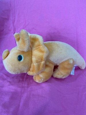 Vintage A & B Novelty orange Dinosaur -He Is Adorable! Soft Pretty Peach. 12 L