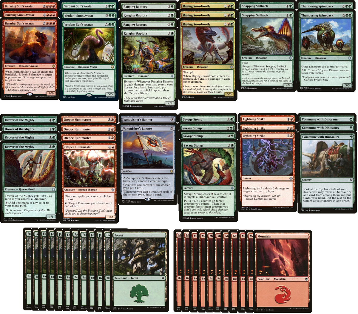 ELITE Red Green Dinosaur Deck - Modern - 60 Card - Ixalan - XLN