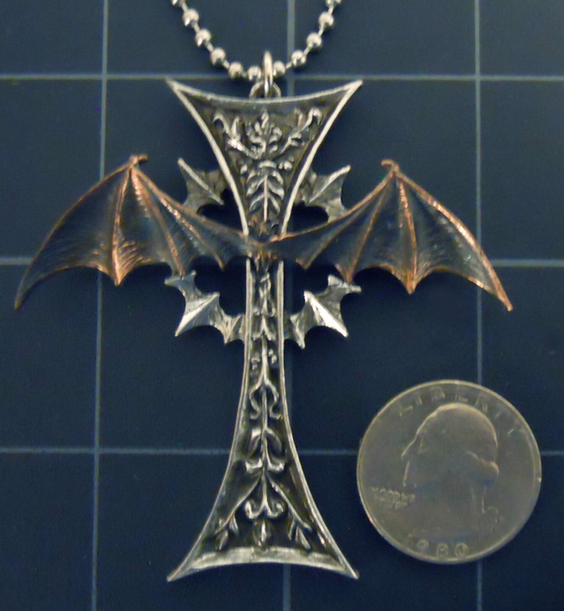 Vesper Cross Pendant Necklace Goth Stainless Chain New Alchemy