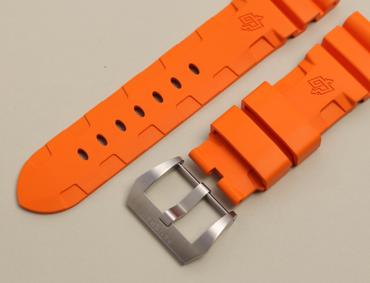 GENUINE OFFICINE PANERAI SUBMERSIBLE Watch Rubber Strap Orange